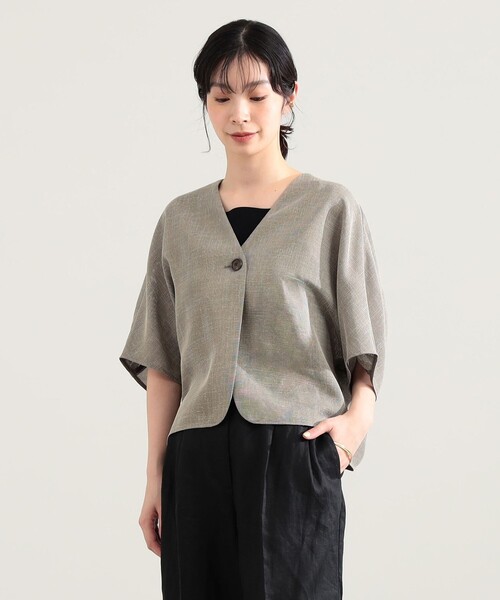 Demi-Luxe BEAMS(デミルクス ビームス)の「ツイード メッシュ タック ジャケット(その他アウター・レディース・ベージュ/グレー・36/38)」の19枚目の写真