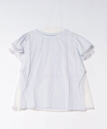 styiro（スタイロ）の「チュールレイヤード フレアスリーブ カットソー Tシャツ 異素材ドッキング（Tシャツ/カットソー）」