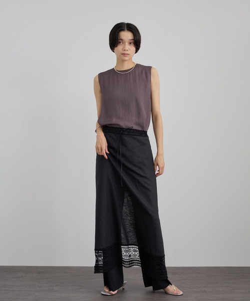 SALON adam et rope'（サロン アダム エ ロペ）の「クールニットエフォートレスパンツ / セットアップ対応（その他パンツ・レディース・キナリ/ブラック・FREE）」の19枚目の写真