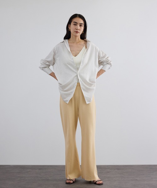 SALON adam et rope'(サロン アダム エ ロペ)の「クールニットエフォートレスパンツ / セットアップ対応(その他パンツ・レディース・キナリ/ブラック・FREE)」の9枚目の写真
