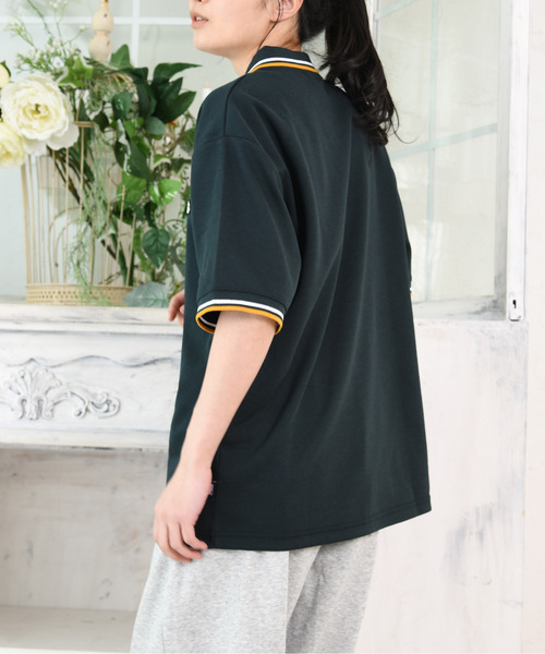 Dickies(ディッキーズ)の「【neos】GENUINE DICKIES ジェニュイン ディッキーズ ワンポイント 刺繍 ワッペン ルーズシルエット ポロシャツ 吸水速乾 ビッグシルエット ユニセックス(ポロシャツ・レディース・グリーン/ホワイト/ブラック/キャメル・X-LARGE/LARGE/MEDIUM)」の13枚目の写真