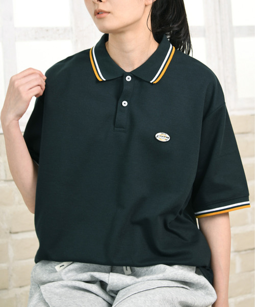 Dickies(ディッキーズ)の「【neos】GENUINE DICKIES ジェニュイン ディッキーズ ワンポイント 刺繍 ワッペン ルーズシルエット ポロシャツ 吸水速乾 ビッグシルエット ユニセックス(ポロシャツ・レディース・グリーン/ホワイト/ブラック/キャメル・X-LARGE/LARGE/MEDIUM)」の14枚目の写真