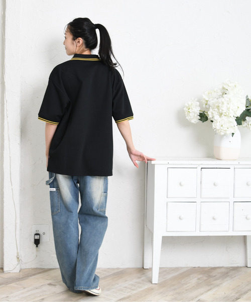Dickies(ディッキーズ)の「【neos】GENUINE DICKIES ジェニュイン ディッキーズ ワンポイント 刺繍 ワッペン ルーズシルエット ポロシャツ 吸水速乾 ビッグシルエット ユニセックス(ポロシャツ・レディース・グリーン/ホワイト/ブラック/キャメル・X-LARGE/LARGE/MEDIUM)」の8枚目の写真