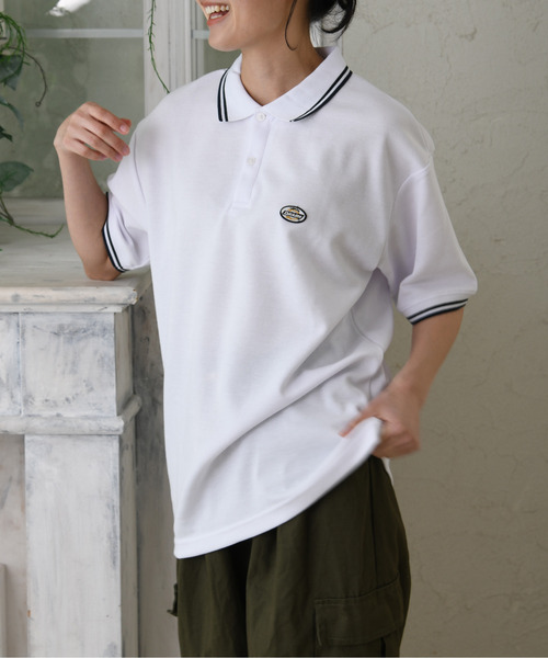 Dickies(ディッキーズ)の「【neos】GENUINE DICKIES ジェニュイン ディッキーズ ワンポイント 刺繍 ワッペン ルーズシルエット ポロシャツ 吸水速乾 ビッグシルエット ユニセックス(ポロシャツ・レディース・グリーン/ホワイト/ブラック/キャメル・X-LARGE/LARGE/MEDIUM)」の22枚目の写真