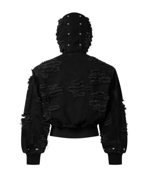 UNIZ(ユニズ)の「【UNIZ】Rogue Distressed Zip Jacket / 【ユニズ】ダメージデニムジップパーカー(パーカー・メンズ・ブラック・01/00)」の20枚目の写真