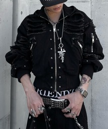 UNIZ（ユニズ）の「【UNIZ】Rogue Distressed Zip Jacket / 【ユニズ】ダメージデニムジップパーカー（パーカー）」
