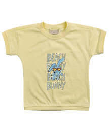 ビーチバニー半袖Tシャツ-クリームレモン