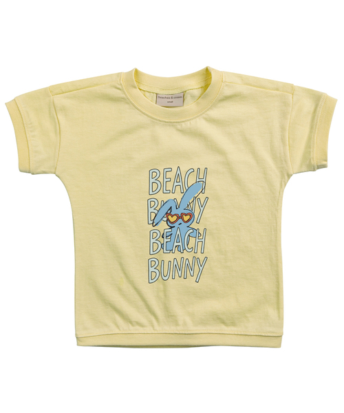 BEACHESAND CREAM KIDS(ビーチスアンドクリームキッズ)の「ビーチバニー半袖Tシャツ-クリームレモン(Tシャツ/カットソー・レディース・レモンイエロー・SMALL/MEDIUM/LARGE)」の1枚目の写真