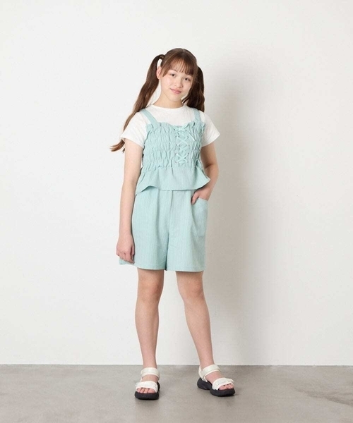 a.v.v（アーヴェヴェ）の「[120-160]【セットアップ可能】タックショートパンツ（その他パンツ・キッズ・ミント/ネイビー・120/130/150/140/160）」の7枚目の写真