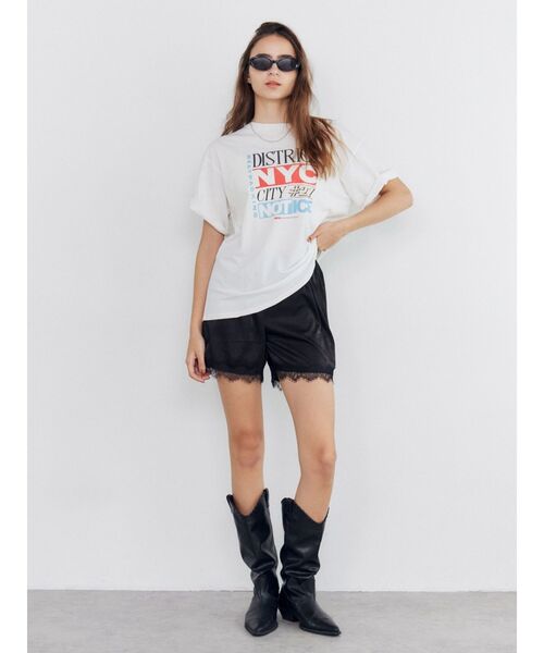Ungrid(アングリッド)の「ロゴアソートハーフスリーブTee(Tシャツ/カットソー・レディース・パープル/オレンジ/チャコールグレー/オフホワイト・FREE)」の6枚目の写真