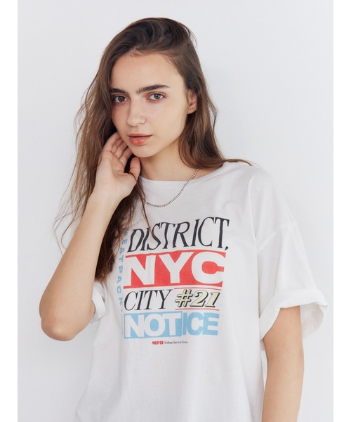 Ungrid(アングリッド)の「ロゴアソートハーフスリーブTee(Tシャツ/カットソー・レディース・パープル/オレンジ/チャコールグレー/オフホワイト・FREE)」の2枚目の写真