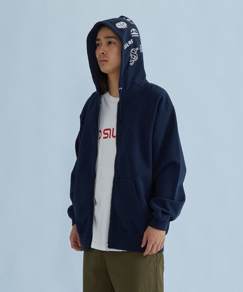 SILAS(サイラス)の「ARCHIVE MASHUP HOODED ZIP SWEATSHIRT(パーカー・メンズ・アッシュ/ブラック/ネイビー・M/XL/L)」の1枚目の写真