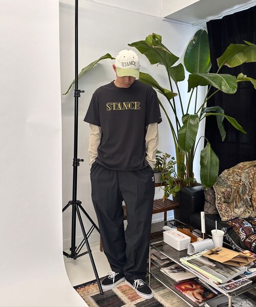 STANCE SEOUL(スタンス・ソウル)の「NYLON STANCE WIDE EASY PANTS (MATTE BLACK)(スウェットパンツ・レディース・その他・S-M/M-L)」の2枚目の写真