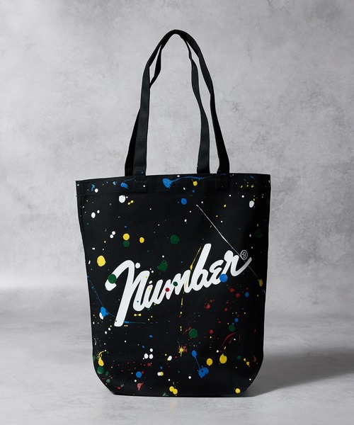 HAND PAINTED Number⑨ CANVAS TOTE BAG / ハンドペイント