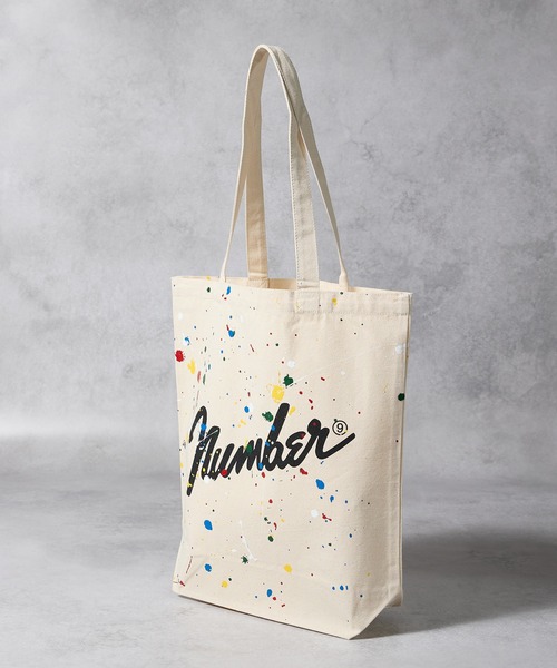 HAND PAINTED Number⑨ CANVAS TOTE BAG / ハンドペイント