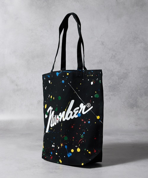 HAND PAINTED Number⑨ CANVAS TOTE BAG / ハンドペイント