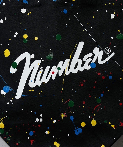NUMBER (N)INE(ナンバーナイン)の「HAND PAINTED Number⑨ CANVAS TOTE BAG / ハンドペイント ナンバーナインロゴ キャンバス トートバッグ(トートバッグ・メンズ・アイボリー/ブラック/ライトグレー・FREE)」の8枚目の写真