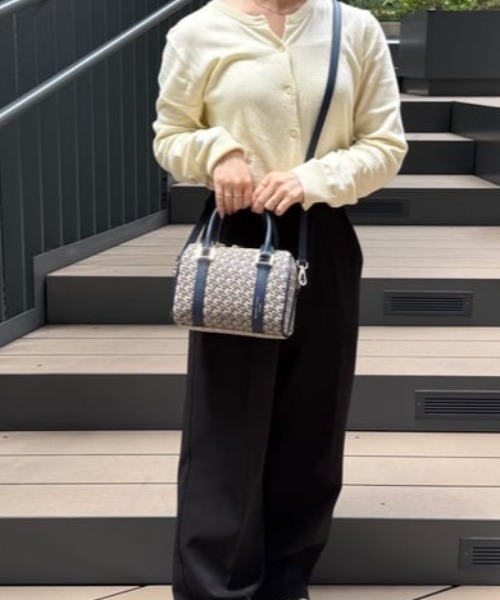 Samantha Thavasa(サマンサタバサ)の「ST Jacquard ボストンバッグ(ハンドバッグ・レディース・ベージュ/ブラウン/ネイビー・FREE)」の3枚目の写真