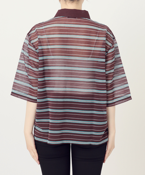 JOURNAL STANDARD(ジャーナルスタンダード)の「シアーカノコボーダーポロシャツ(Tシャツ/カットソー・レディース・ブラウン/イエロー・FREE)」の9枚目の写真