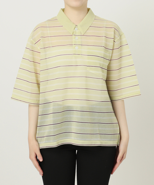 JOURNAL STANDARD(ジャーナルスタンダード)の「シアーカノコボーダーポロシャツ(Tシャツ/カットソー・レディース・ブラウン/イエロー・FREE)」の16枚目の写真