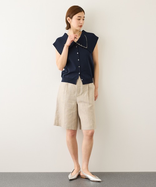 ROPE'(ロペ)の「ビッグカラーオフショルライクトップス/イージーケア(ニット/セーター・レディース・ネイビー/オフホワイト/ブラック・FREE)」の11枚目の写真