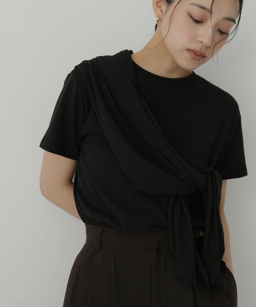  hellam（へラム）の「マルチウェイスカーフセットTシャツ（Tシャツ/カットソー・レディース・ホワイト/杢グレー/ブラック・FREE）」の7枚目の写真
