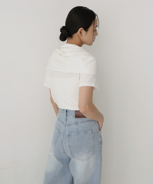  hellam（へラム）の「マルチウェイスカーフセットTシャツ（Tシャツ/カットソー・レディース・ホワイト/杢グレー/ブラック・FREE）」の9枚目の写真