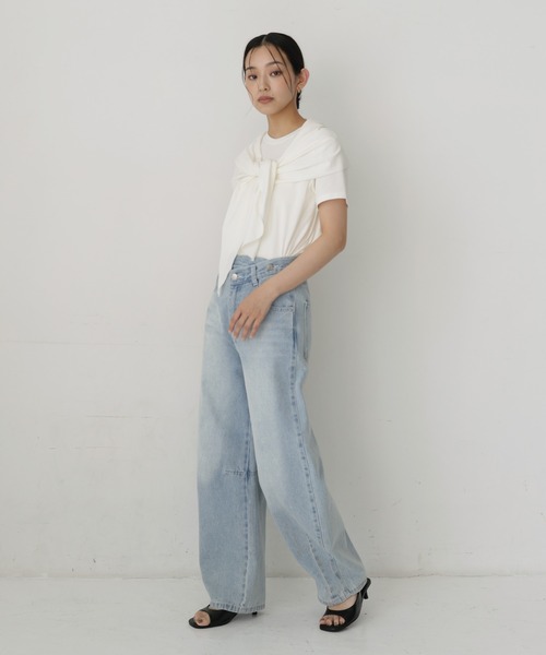  hellam（へラム）の「マルチウェイスカーフセットTシャツ（Tシャツ/カットソー・レディース・ホワイト/杢グレー/ブラック・FREE）」の11枚目の写真
