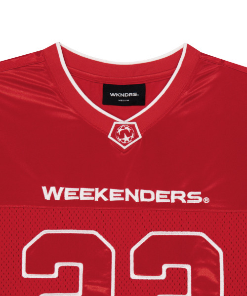 WKNDRS(ウィーキャンドース)の「CHAMPS LEAGUE JERSEY (RED)(Tシャツ/カットソー・レディース・その他・X-LARGE/MEDIUM/LARGE)」の3枚目の写真