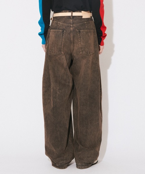 beautiful people（ビューティフルピープル）の「selvedge obsession selvedge denim o/d tuck wide pants（デニムパンツ・レディース・ブラウン/グレー・36/38）」の6枚目の写真