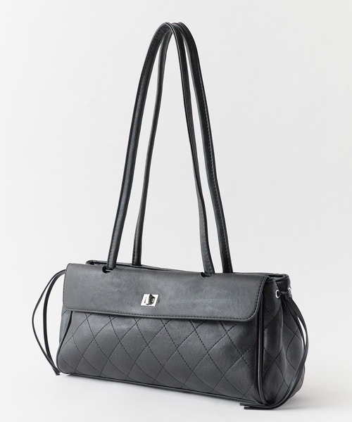 Chick（チック）の「Diamond Quilt Faux Leather Square Shoulder Bag / ダイヤキルト フェイクレザー スクエアショルダーバッグ 2026年春夏（ショルダーバッグ・レディース・ホワイト/ブラック・FREE）」の8枚目の写真