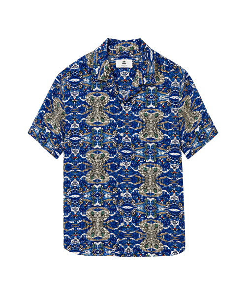 THESHIRTHOUSE(ザシャツハウス)の「ハワイアンシャツ ワイキキサーフクラブ インディゴ メンズ レディース(シャツ/ブラウス・メンズ・ネイビー・3/2/1)」の1枚目の写真