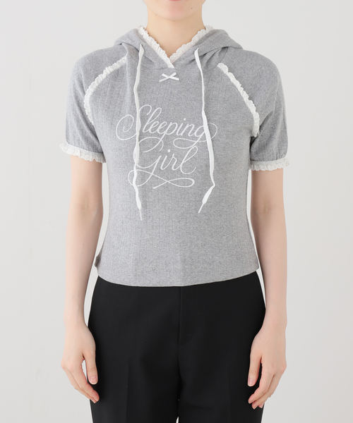 EDIT. FOR LULU（エディットフォールル）の「【YUHAN WANG/ユハン ワン】lace trim hoodie（Tシャツ/カットソー・レディース・チャコールグレー・FREE）」の11枚目の写真