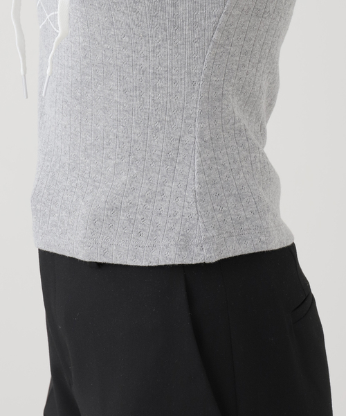 EDIT. FOR LULU（エディットフォールル）の「【YUHAN WANG/ユハン ワン】lace trim hoodie（Tシャツ/カットソー・レディース・チャコールグレー・FREE）」の5枚目の写真