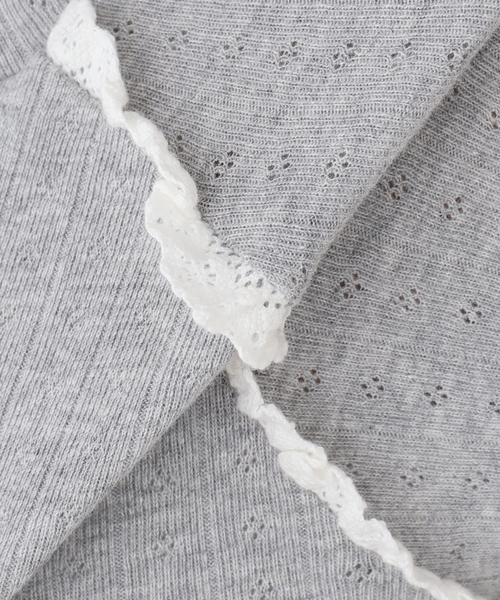 EDIT. FOR LULU（エディットフォールル）の「【YUHAN WANG/ユハン ワン】lace trim hoodie（Tシャツ/カットソー・レディース・チャコールグレー・FREE）」の2枚目の写真