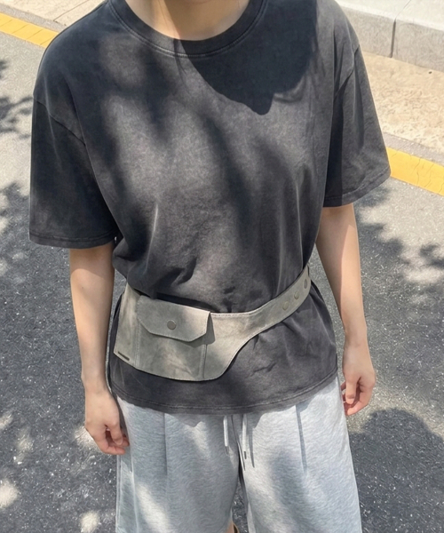 NOTUSUAL(ノットユージュアル)の「ユーズアルオーバーフィットピグメント半袖Tシャツ5カラー(Tシャツ/カットソー・レディース・ベージュ/ライトグレー/スカイブルー/チャコール/グリーン・SMALL/MEDIUM/LARGE/X-LARGE)」の6枚目の写真
