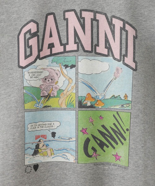 GANNI(ガニー)の「【GANNI for ADAM ET ROPE'】別注Isoli Crewneck BD Oversized(スウェット・レディース・チャコールグレー/グレー・S)」の5枚目の写真