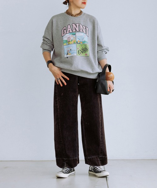 GANNI(ガニー)の「【GANNI for ADAM ET ROPE'】別注Isoli Crewneck BD Oversized(スウェット・レディース・チャコールグレー/グレー・S)」の16枚目の写真