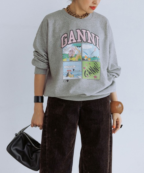 GANNI(ガニー)の「【GANNI for ADAM ET ROPE'】別注Isoli Crewneck BD Oversized(スウェット・レディース・チャコールグレー/グレー・S)」の17枚目の写真