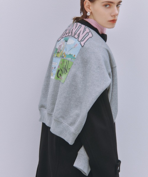 GANNI(ガニー)の「【GANNI for ADAM ET ROPE'】別注Isoli Crewneck BD Oversized(スウェット・レディース・チャコールグレー/グレー・S)」の21枚目の写真