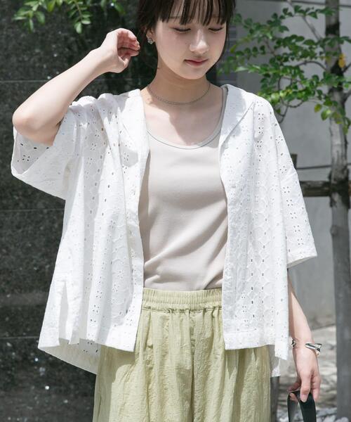ITEMS URBANRESEARCH(アイテムズ アーバンリサーチ)の「レース開襟シャツ(シャツ/ブラウス・レディース・ブラック/ホワイト・FREE)」の2枚目の写真
