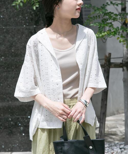 ITEMS URBANRESEARCH(アイテムズ アーバンリサーチ)の「レース開襟シャツ(シャツ/ブラウス・レディース・ブラック/ホワイト・FREE)」の4枚目の写真