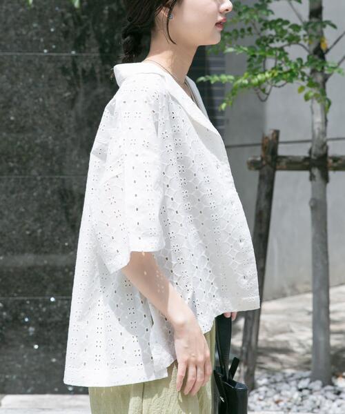 ITEMS URBANRESEARCH(アイテムズ アーバンリサーチ)の「レース開襟シャツ(シャツ/ブラウス・レディース・ブラック/ホワイト・FREE)」の5枚目の写真