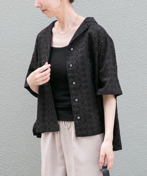 ITEMS URBANRESEARCH(アイテムズ アーバンリサーチ)の「レース開襟シャツ(シャツ/ブラウス・レディース・ブラック/ホワイト・FREE)」の11枚目の写真