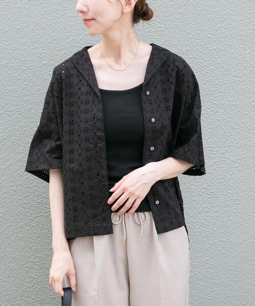 ITEMS URBANRESEARCH(アイテムズ アーバンリサーチ)の「レース開襟シャツ(シャツ/ブラウス・レディース・ブラック/ホワイト・FREE)」の13枚目の写真