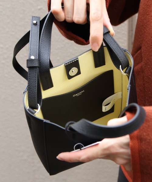 ORCIVAL（オーシバル）の「ORCIVAL/オーシバル　レザーショルダーバッグ　LEATHER SHOULDER BAG　OR-H0346 DFT（ショルダーバッグ・レディース・ブラック/ダークベージュ・FREE）」の5枚目の写真