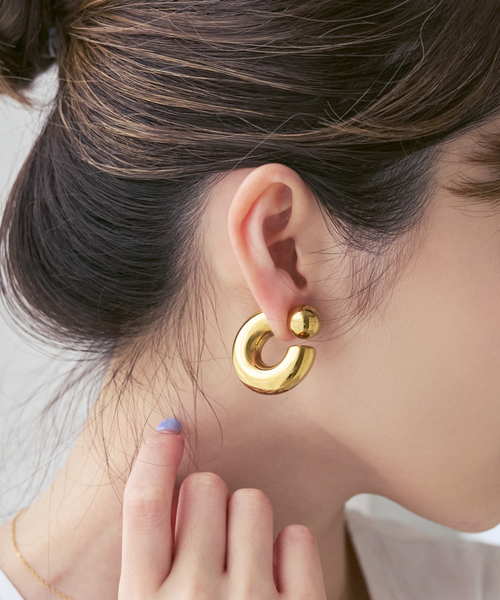 Noble(ノーブル)の「PETER+JUNE/ピーターアンドジューン Riley Jacket Hoops(ピアス(両耳用)・レディース・シルバー/ゴールド・FREE)」の3枚目の写真