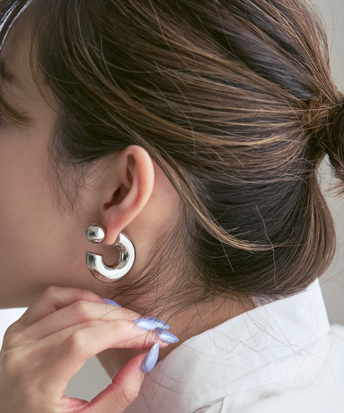 Noble(ノーブル)の「PETER+JUNE/ピーターアンドジューン Riley Jacket Hoops(ピアス(両耳用)・レディース・シルバー/ゴールド・FREE)」の4枚目の写真