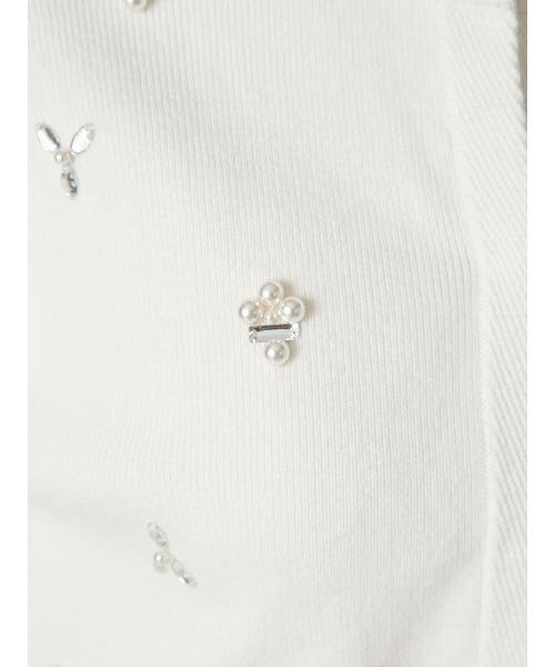 FRAY I.D(フレイアイディー)の「【ウォッシャブル】ビジューニットジャケット(ノーカラージャケット・レディース・ブラック/ホワイト/ブルー・F)」の20枚目の写真