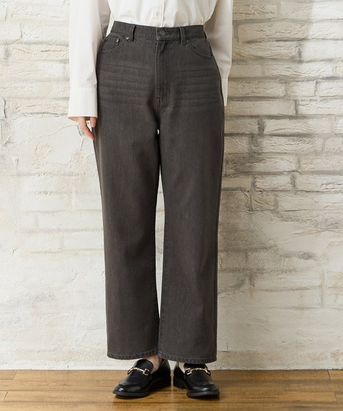 Honeys(ハニーズ)の「レギュラーストレート(股下60cm)(デニムパンツ・レディース・グレー/ブルー/ダークインディゴブルー・SS/S/M/LL/L/3L)」の1枚目の写真